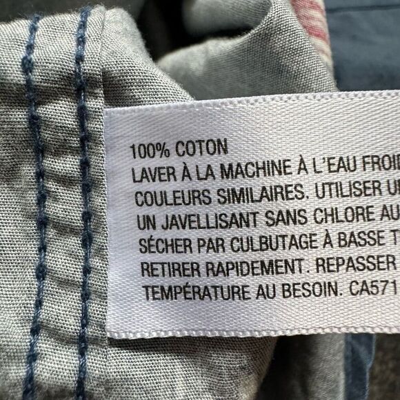 NWT Mossimo Blue Tribal Print Button Up Shirt Men’s Size Large Athletic Fit - Picture 9 of 10